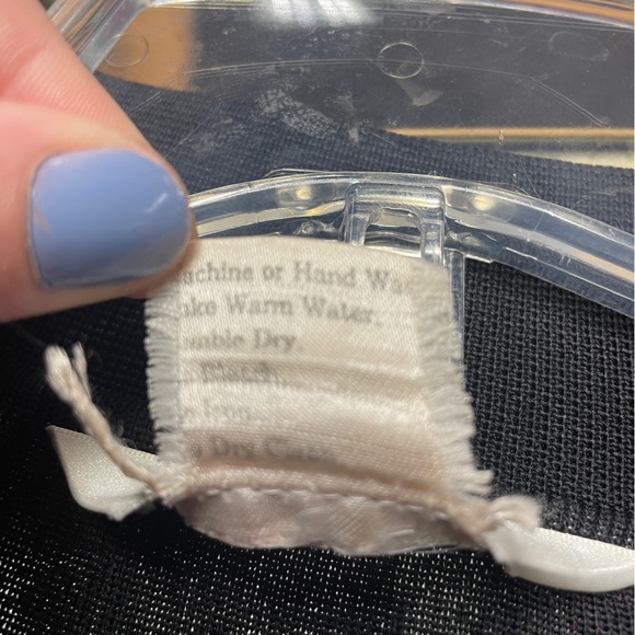 Exclusively Misook Black Button Down 3/4 Sleeve knit Top Sz XL - Picture 4 of 7